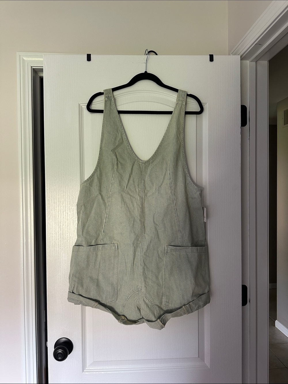 We The Free Light Green Striped Romper